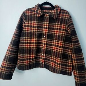 Banana Republic Brown and Red Teddy Jacket